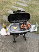 Barbecue pliable d'extérieur avec roues, fabriqué en usine à Ningbo, OEM, barbecue à gaz portable pour pique-nique avec table