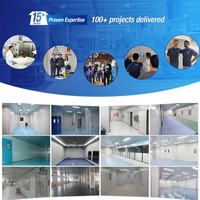 Salle blanche modulaire préfabriquée ISO 8, nouvelle conception personnalisée, stérile, classe 100~100 000, pour l'industrie et les usines, conforme aux normes GMP 7