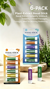 Stick Nasal, Paquete de 6 Unidades en Blíster, Aceites Esenciales Puros al 100% de Menta, Naranja, Lavanda, Eucalipto, Limón y Árbol de Té - Product Image 6