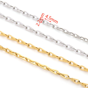 โซ่สแตนเลสสตีลสีทองแบบปารีส อุปกรณ์ตกแต่งเครื่องประดับ DIY สำหรับสร้อยคอ สร้อยข้อมือ ตกแต่งเสื้อผ้า H1597 - Product Image 2