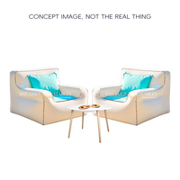 Canapé gonflable blanc minimaliste, luxe extérieur, tissu polyester, canapé gonflable portable en PVC, chaise pour événements, terrasse
