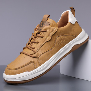 Zapatos Casuales para Hombre, Capa Superior de Cuero Vacuno, Transpirables, Tacón Bajo, Suela de Goma, Entresuela de EVA, Estilo Deportivo para Caminar, Modelo 8058 - Product Image 1