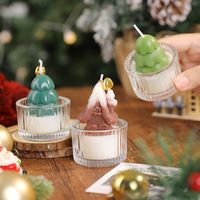 Bougie parfumée artisanale miniature de Noël en cire de soja de haute qualité, parfum d'ambiance pour la maison, aromathérapie, cadeau de Noël