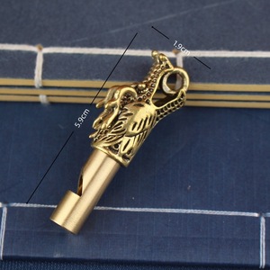 Porte-clés <span class=keywords><strong>sifflet</strong></span> en laiton en forme de dragon Dingtong, pendentif tendance chinois rétro, décoration de porte-clés de voiture pour hommes et femmes - Product Image 3