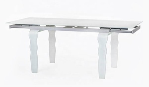 Muebles para el hogar, juego <span class=keywords><strong>de</strong></span> comedor <span class=keywords><strong>de</strong></span> tamaño y Color con logotipo personalizado, vidrio templado, patas <span class=keywords><strong>de</strong></span> vidrio curvado caliente - Product Image 5
