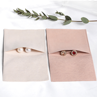 Enveloppe en microfibre rose avec imprimés personnalisés, pochette pour bijoux, sac cadeau, 1 pièce