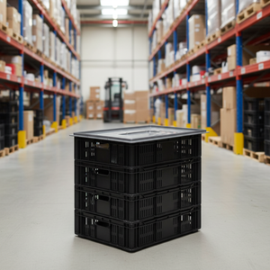 Etap Industrial Storage Cover with 40x60 Plastic <b>Crate</b> Lid Stackable Lightweight Solid Box for Logistics Storage - Product Image 3