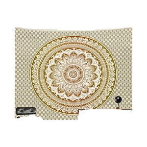 Tapisserie murale Mandala dorée ombrée de grande qualité, décoration traditionnelle indienne hippie pour chambre, suspension artistique orientale pour chambre à coucher - Product Image 4