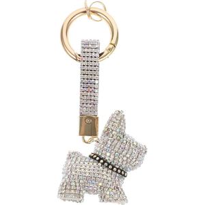 Wholesale Crystal Rhinestone French Bulldog Keychain Bling Bag Pendant Bulldog Puppy Schoolbag Charms Dog Keychain Creative Gift - Product Image 1