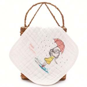 Serviette carrée en coton 100% pour le visage, tissu en mousseline rembourré pour les nourrissons, lingettes en gaze pour bébé, lingettes lavables - Product Image 3