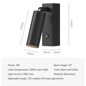 Lámpara de Pared LED de 3W, Estilo Moderno, Plegable, Rotación de 350 Grados, Lámpara de Pared para Hotel, Dormitorio, Cabecera, Estudio, Lectura - Product Image 6
