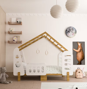 Cama de Piso Montessori de Felpa y Nailon para Niños Pequeños con Gimnasio Interior para Uso en Escuelas y Centros Comerciales - Product Image 4