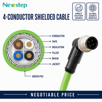 Konektor Kabel Fleksibel Custom M12 Profibus Industrial EtherCAT Ethernet X Coded D Coded 4pin 8pin D RJ45 Cat5e Cat6a
