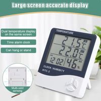 Higrómetro electrónico Digital LCD para el hogar, higrómetro electrónico inteligente para el hogar, reloj de estación meteorológica, termómetro para exteriores, HTC-2