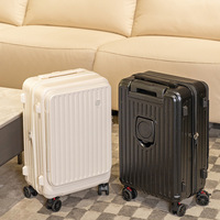 Ensemble de 3 valises de voyage extensibles à ouverture latérale avec serrure à combinaison, bagage cabine à roulettes pivotantes, 3 pièces