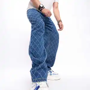 High Quality Jeans Daily Wear Men's Relaxed Loose it Stretch Wide Leg Loose Fit Mens Denim Jeans Pants