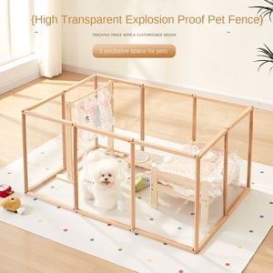 Köpek Çiti Masif Ahşap Düğme Kapatmalı Çevre Dostu Evcil Hayvan Kafesi Kapısı 81cm Yüksekliğinde Her Mevsim Küçük Köpekler İçin Özel Logo OEM/ODM - Product Image 4