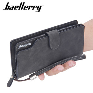 Baellerry Men's Clutch <b>Bag</b> 7 Inch Large Capacity Zipper Wallet Business Handbag Solid Color Anti Theft Design - Product Image 5
