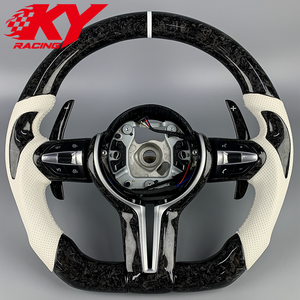 พวงมาลัยกีฬาหนังคาร์บอนไฟเบอร์ฟอร์จแบบกำหนดเองสำหรับ BMW F10 F11 F15 F16 F06 F20 F22 F26 F30 F32 M2 M3 M4 M6 X5 X6 - Product Image 1