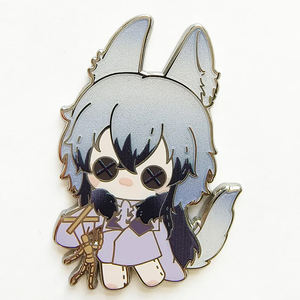 Metallo personalizzato di alta qualità per spilla distintivo ragazza cacciatrice di demoni con tecnica placcata capelli dorati e rossi - Product Image 6