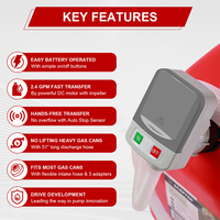 Bomba de Transferencia de Combustible Eléctrica Portátil Autocebante TOUKOO FTP001-02, 3V DC, Manguera de Plástico de 6 pies, 2.4 Galones/Min, para Servicio de Gasolina y Aceite