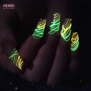 Couleurs saines Gel araignée lumineux fil élastique dessin <span class=keywords><strong>manucure</strong></span> ongles conceptions avec Style français lueur dans le noir pour les lignes - Product Image 3