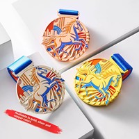 Médaille de championnat de basketball personnalisée en cuivre, thème Année du Cheval, pour enfants, pour compétitions de marathon