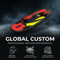 Planche de surf électrique LowMoq Jet Board Flame Stripe Scarlet Obsidian avec double sangle de pied, vitesse maximale de 65 km/h, scooter aquatique