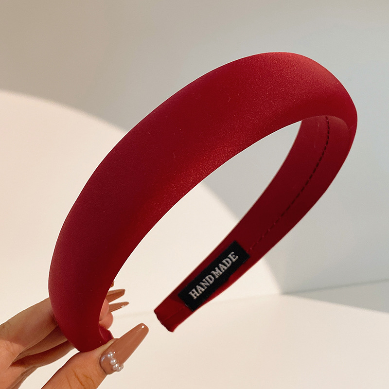 7 wine red sponge hairband