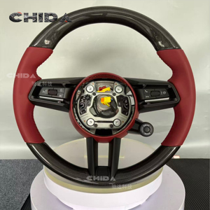 พวงมาลัยคาร์บอนไฟเบอร์แบบกำหนดเองสำหรับรถยนต์ Porsche 911 718 Cayman 718 <span class=keywords><strong>GTS</strong></span> 918 Spyder CARRERA GT <span class=keywords><strong>Cayenne</strong></span> MACAN Panamera - Product Image 1