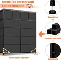 Gabinete de madera con acento Cómoda rústica Cajones de tocador altos con marco de metal resistente Gabinete de cocina para vivir