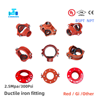 Raccord rainuré flexible en fonte ductile 2 pouces pour système d'incendie FM UL, raccord de tuyauterie de lutte contre l'incendie, coude rainuré