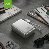 Chargeur de batterie au lithium OEM avec câble intégré, grande capacité, écran TFT, charge rapide universelle PD 65W, batterie externe 20000mAh