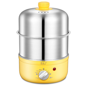 Yellow Stainless Steel Double Layer <b>Egg</b> Steamer With <b>Timer</b> For Boiled And Steamed <b>Eggs</b> Household Cooking Tool 304 Steel - Product Image 3