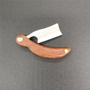 1Pcs 남성용 수동 클래식 우드 핸들 스트레이트 면도기 스테인레스 스틸 블레이드 이발사 접이식 면도 면도기 - Product Image 2