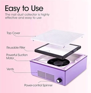 เครื่องดูดฝุ่นเล็บแบบใหม่พร้อมแผ่นกรองแบบใช้ซ้ำได้, กำลังไฟ 60 วัตต์ สำหรับเล็บอะคริลิก, เครื่องดูดฝุ่นเล็บเสียงเบา - Product Image 3