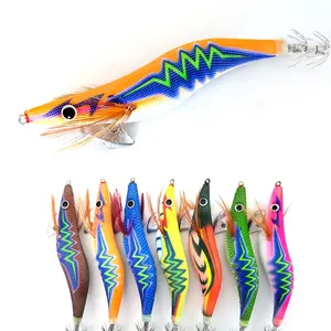 Wood Shrimp Lure with Squid Hook for Freshwater Saltwater Fishing