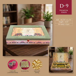 Caja de regalo de resina premium hecha a mano 18.375x11.75x3.25 con patrón floral, bandeja de 16 cavidades, 4 tarros, tela satinada, regalo de boda - Product Image 1