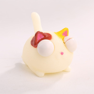 PVC <b>Squishy</b> <b>Cat</b> Fidget Toy with Round Body and Cute Face Stress Relief Sensory Toy for Office Home Travel and Wholesale - Product Image 5