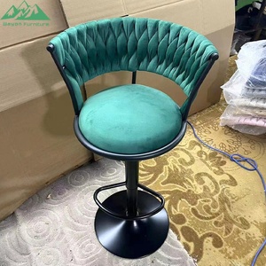 Silla de <span class=keywords><strong>Bar</strong></span> Muebles de mostrador Metal Terciopelo Giratorio Cuero Alto Oro Moderno Lujo Taburete de cocina Sillas de <span class=keywords><strong>bar</strong></span> para mesa de <span class=keywords><strong>bar</strong></span> - Product Image 3