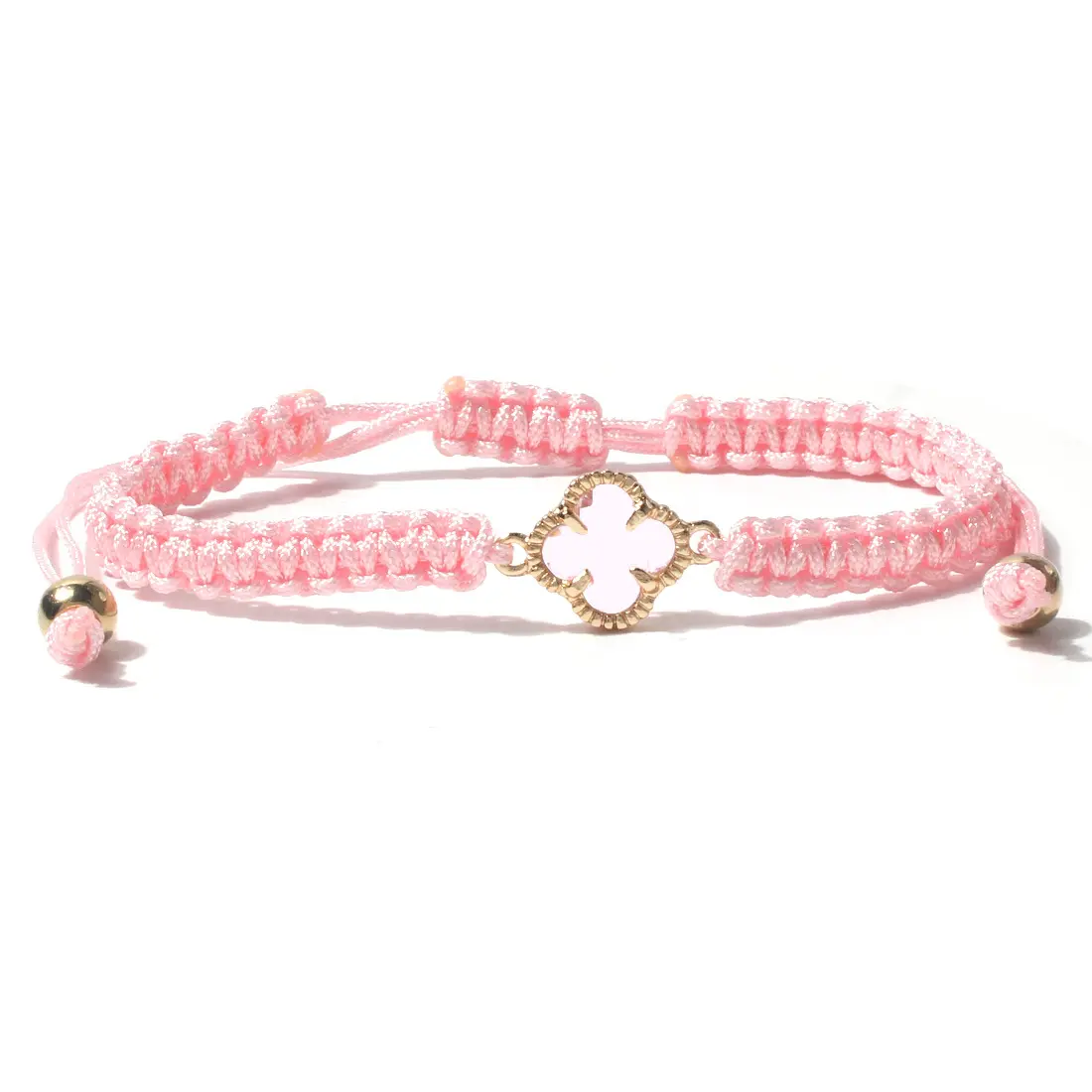 KDC869 vente en gros de bracelet à breloques en forme de fleur de trèfle à quatre feuilles porte-bonheur fait main bijoux corde en macramé bracelets pour femmes