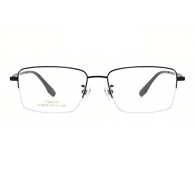 HIGO EYEWEAR GL9906 Men's Business Style Eco-Friendly Lightweight Titanium Semi-Rimless Rectangle Reading Glasses for Diamond