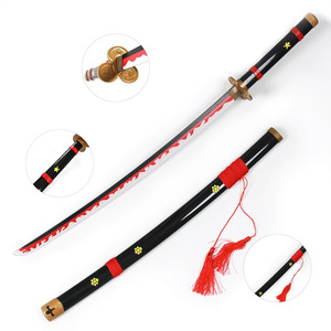 <span class=keywords><strong>Katana</strong></span> Roronoa Zoro <span class=keywords><strong>Enma</strong></span> en bois non affûté avec fourreau noir, accessoire de cosplay anime pour exposition - Product Image 1
