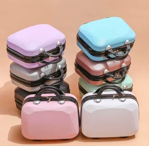 Hard Shell Cosmetic Travel Case, Small Travel Hand Luggage with Elastic <strong>Band</strong>, Mini ABS Carrying Makeup Case <strong>Suitcase</strong> - Product Image 5