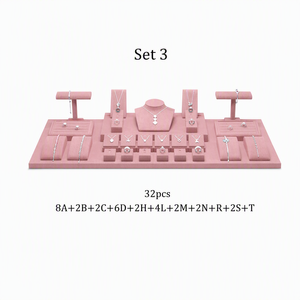 Expositor de Joyería de Microfibra Rosa, de Lujo, para Mostrador de Tienda, Soporte para Exhibición de Anillos, Collares y Pendientes - Product Image 6