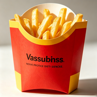 Boîte à frites pliable personnalisée résistante à l'huile pour restaurant de restauration rapide, vente en gros en vrac