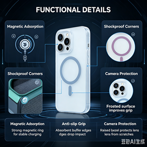 Nuova Cover Magnetica 2 in 1 Bicolore Effetto Pelle Anti-Caduta Antiscivolo Compatibile con Smartphone - Fornitura all'Ingrosso - Product Image 4