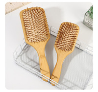 100% naturel écologique bambou en bois cheveux coussin brosse peigne Massage marque privée pagaie démêlant brosse à cheveux pour les femmes