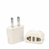 Adaptateur de prise miniature blanc noir 250V 10A en cuivre CN EU vers US 2 broches Amérique Japon petit adaptateur de prise type a