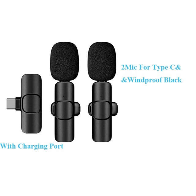 2 in 1 Wireless Type-C Lavalier Microphone with 2.4G for Presentations Interviews & Outdoor Adventures